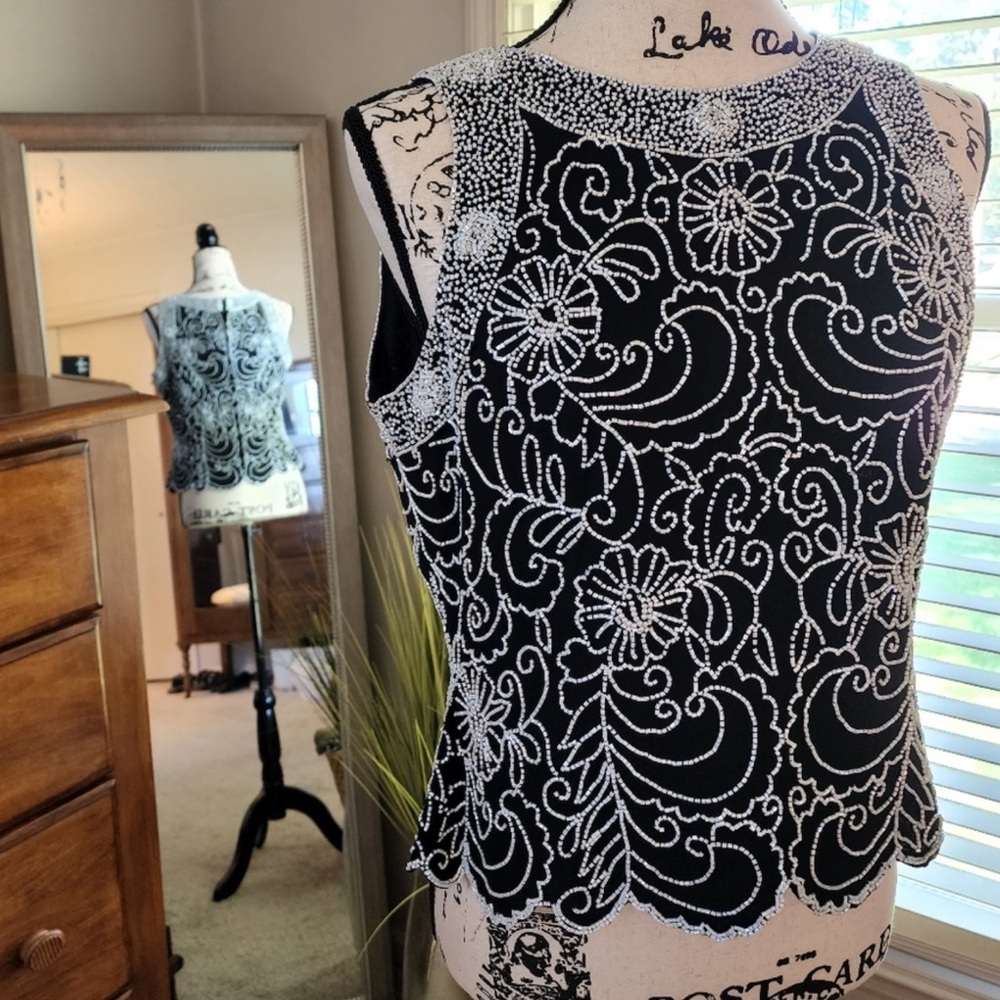 J Kara Formal beaded top. Size Medium Petite - Picture 8 of 16